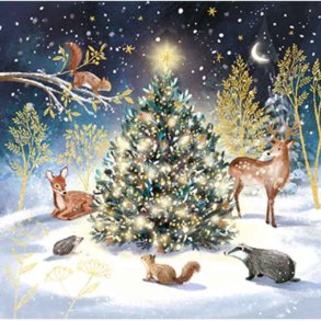 Julekort Ling Design 10 kort m. konvolut juletr natur